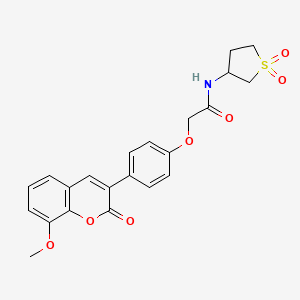 molecular formula C22H21NO7S B11168870 N-(1,1-dioxidotetrahydrothiophen-3-yl)-2-[4-(8-methoxy-2-oxo-2H-chromen-3-yl)phenoxy]acetamide 