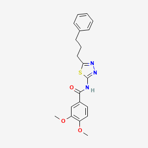 molecular formula C20H21N3O3S B11168898 3,4-dimethoxy-N-[5-(3-phenylpropyl)-1,3,4-thiadiazol-2-yl]benzamide 