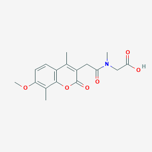 molecular formula C17H19NO6 B11168900 N-[(7-methoxy-4,8-dimethyl-2-oxo-2H-chromen-3-yl)acetyl]-N-methylglycine 