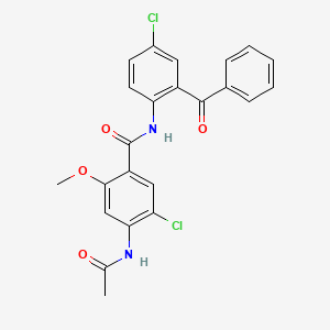 molecular formula C23H18Cl2N2O4 B11168984 4-(acetylamino)-5-chloro-N-[4-chloro-2-(phenylcarbonyl)phenyl]-2-methoxybenzamide 