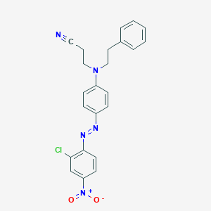 molecular formula C23H20ClN5O2 B011169 Propanenitrile, 3-[[4-[(2-chloro-4-nitrophenyl)azo]phenyl](2-phenylethyl)amino]- CAS No. 19649-68-4