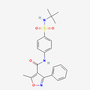 molecular formula C21H23N3O4S B11169035 N-[4-(tert-butylsulfamoyl)phenyl]-5-methyl-3-phenyl-1,2-oxazole-4-carboxamide 