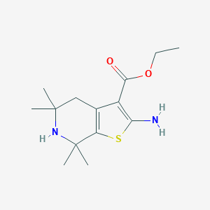 molecular formula C14H22N2O2S B111691 2-Amino-5,5,7,7-tetramethyl-4,5,6,7-tetrahydro-thieno[2,3-c]pyridine-3-carboxylic acid ethyl ester CAS No. 133894-40-3
