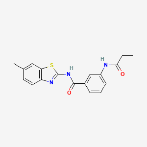 molecular formula C18H17N3O2S B11169136 N-(6-methyl-1,3-benzothiazol-2-yl)-3-(propanoylamino)benzamide 