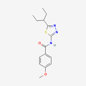 molecular formula C15H19N3O2S B11169146 4-methoxy-N-[5-(pentan-3-yl)-1,3,4-thiadiazol-2-yl]benzamide 