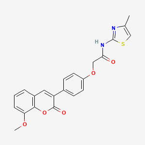 molecular formula C22H18N2O5S B11169170 2-[4-(8-methoxy-2-oxo-2H-chromen-3-yl)phenoxy]-N-(4-methyl-1,3-thiazol-2-yl)acetamide 