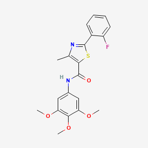 molecular formula C20H19FN2O4S B11169186 2-(2-fluorophenyl)-4-methyl-N-(3,4,5-trimethoxyphenyl)-1,3-thiazole-5-carboxamide 