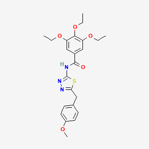 molecular formula C23H27N3O5S B11169276 3,4,5-triethoxy-N-[5-(4-methoxybenzyl)-1,3,4-thiadiazol-2-yl]benzamide 