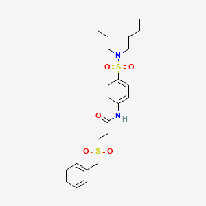 molecular formula C24H34N2O5S2 B11169381 3-(benzylsulfonyl)-N-[4-(dibutylsulfamoyl)phenyl]propanamide 