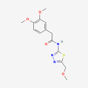 molecular formula C14H17N3O4S B11169436 2-(3,4-dimethoxyphenyl)-N-[5-(methoxymethyl)-1,3,4-thiadiazol-2-yl]acetamide 