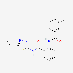 molecular formula C20H20N4O2S B11169502 N-{2-[(5-ethyl-1,3,4-thiadiazol-2-yl)carbamoyl]phenyl}-3,4-dimethylbenzamide 