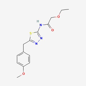 molecular formula C14H17N3O3S B11169595 2-Ethoxy-N-[5-(4-methoxy-benzyl)-[1,3,4]thiadiazol-2-yl]-acetamide 