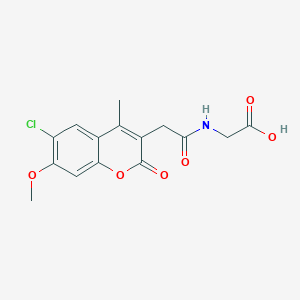 molecular formula C15H14ClNO6 B11169599 N-[(6-chloro-7-methoxy-4-methyl-2-oxo-2H-chromen-3-yl)acetyl]glycine 