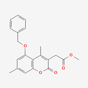 molecular formula C21H20O5 B11169602 methyl [5-(benzyloxy)-4,7-dimethyl-2-oxo-2H-chromen-3-yl]acetate 