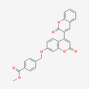 molecular formula C27H18O7 B11169638 methyl 4-({[2-oxo-4-(2-oxo-2H-chromen-3-yl)-2H-chromen-7-yl]oxy}methyl)benzoate 