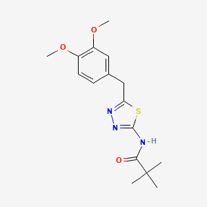 molecular formula C16H21N3O3S B11169674 N-[5-(3,4-dimethoxybenzyl)-1,3,4-thiadiazol-2-yl]-2,2-dimethylpropanamide 