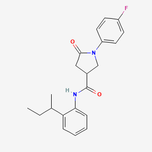 molecular formula C21H23FN2O2 B11169678 N-[2-(butan-2-yl)phenyl]-1-(4-fluorophenyl)-5-oxopyrrolidine-3-carboxamide 