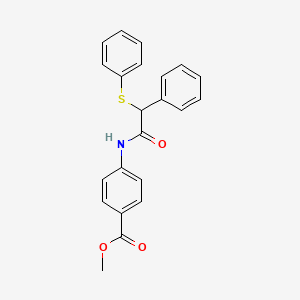 molecular formula C22H19NO3S B11169700 Methyl 4-{[phenyl(phenylsulfanyl)acetyl]amino}benzoate 