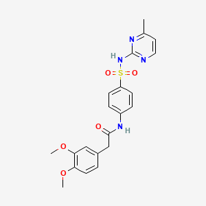 molecular formula C21H22N4O5S B11169872 2-(3,4-dimethoxyphenyl)-N-{4-[(4-methylpyrimidin-2-yl)sulfamoyl]phenyl}acetamide 