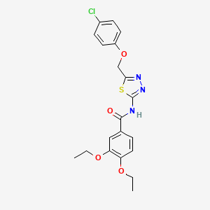 molecular formula C20H20ClN3O4S B11170147 N-{5-[(4-chlorophenoxy)methyl]-1,3,4-thiadiazol-2-yl}-3,4-diethoxybenzamide 