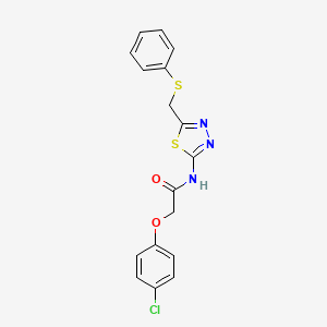 molecular formula C17H14ClN3O2S2 B11170176 2-(4-chlorophenoxy)-N-{5-[(phenylsulfanyl)methyl]-1,3,4-thiadiazol-2-yl}acetamide 