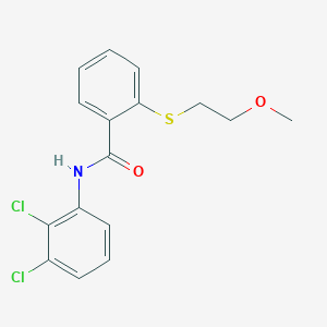 molecular formula C16H15Cl2NO2S B11170180 N-(2,3-dichlorophenyl)-2-[(2-methoxyethyl)sulfanyl]benzamide 