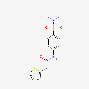 molecular formula C16H20N2O3S2 B11170186 N-[4-(diethylsulfamoyl)phenyl]-2-(thiophen-2-yl)acetamide 