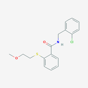 molecular formula C17H18ClNO2S B11170198 N-(2-chlorobenzyl)-2-[(2-methoxyethyl)sulfanyl]benzamide 