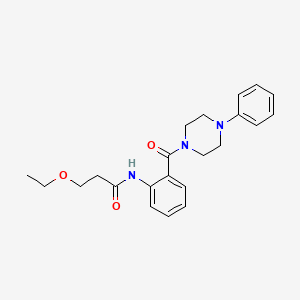 molecular formula C22H27N3O3 B11170213 3-ethoxy-N-[2-(4-phenylpiperazine-1-carbonyl)phenyl]propanamide 