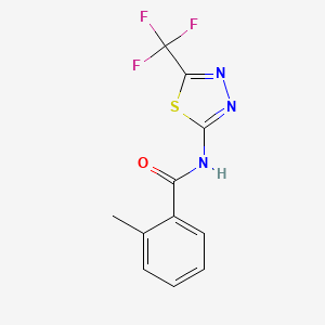 molecular formula C11H8F3N3OS B11170894 2-methyl-N-[5-(trifluoromethyl)-1,3,4-thiadiazol-2-yl]benzamide 