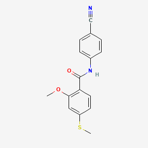 molecular formula C16H14N2O2S B11171007 N-(4-cyanophenyl)-2-methoxy-4-(methylsulfanyl)benzamide 