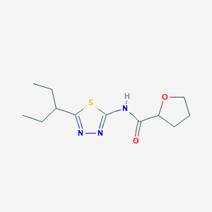 molecular formula C12H19N3O2S B11171622 N-[5-(pentan-3-yl)-1,3,4-thiadiazol-2-yl]tetrahydrofuran-2-carboxamide 