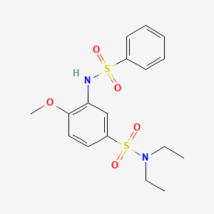 molecular formula C17H22N2O5S2 B11171815 N,N-diethyl-4-methoxy-3-[(phenylsulfonyl)amino]benzenesulfonamide 