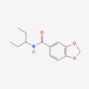 molecular formula C13H17NO3 B11173292 N-(pentan-3-yl)-2H-1,3-benzodioxole-5-carboxamide 