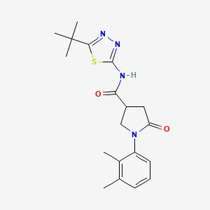 molecular formula C19H24N4O2S B11173332 N-(5-tert-butyl-1,3,4-thiadiazol-2-yl)-1-(2,3-dimethylphenyl)-5-oxopyrrolidine-3-carboxamide 