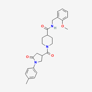molecular formula C26H31N3O4 B11173467 N-(2-methoxybenzyl)-1-{[1-(4-methylphenyl)-5-oxopyrrolidin-3-yl]carbonyl}piperidine-4-carboxamide 