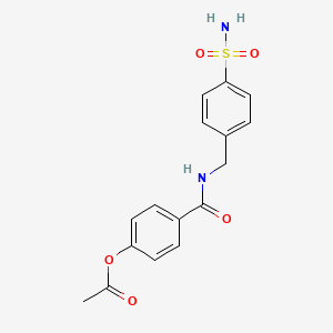 molecular formula C16H16N2O5S B11173516 4-[(4-Sulfamoylbenzyl)carbamoyl]phenyl acetate 