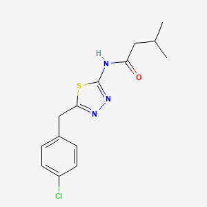 molecular formula C14H16ClN3OS B11174133 N-[5-(4-chlorobenzyl)-1,3,4-thiadiazol-2-yl]-3-methylbutanamide 