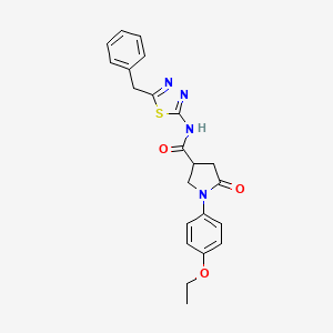 molecular formula C22H22N4O3S B11174533 N-(5-benzyl-1,3,4-thiadiazol-2-yl)-1-(4-ethoxyphenyl)-5-oxopyrrolidine-3-carboxamide 