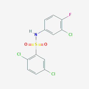 molecular formula C12H7Cl3FNO2S B11174818 2,5-dichloro-N-(3-chloro-4-fluorophenyl)benzenesulfonamide CAS No. 330468-69-4