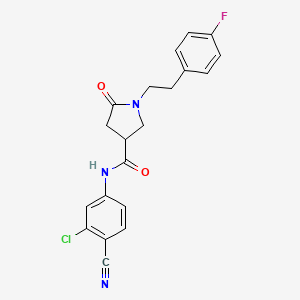 molecular formula C20H17ClFN3O2 B11175301 N-(3-chloro-4-cyanophenyl)-1-[2-(4-fluorophenyl)ethyl]-5-oxopyrrolidine-3-carboxamide 