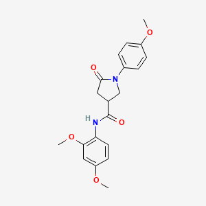 molecular formula C20H22N2O5 B11175507 N-(2,4-dimethoxyphenyl)-1-(4-methoxyphenyl)-5-oxopyrrolidine-3-carboxamide 
