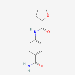 molecular formula C12H14N2O3 B11175563 N-(4-carbamoylphenyl)oxolane-2-carboxamide 