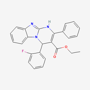 molecular formula C25H20FN3O2 B11175577 Ethyl 4-(2-fluorophenyl)-2-phenyl-1,4-dihydropyrimido[1,2-a]benzimidazole-3-carboxylate 