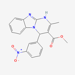molecular formula C19H16N4O4 B11175607 Methyl 2-methyl-4-(3-nitrophenyl)-1,4-dihydropyrimido[1,2-a]benzimidazole-3-carboxylate 