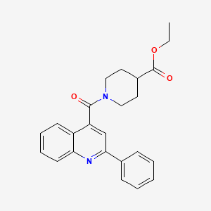 molecular formula C24H24N2O3 B11175687 Ethyl 1-(2-phenylquinoline-4-carbonyl)piperidine-4-carboxylate 