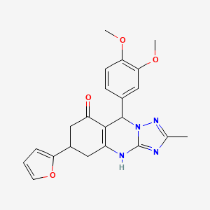 molecular formula C22H22N4O4 B11175724 9-(3,4-dimethoxyphenyl)-6-(furan-2-yl)-2-methyl-5,6,7,9-tetrahydro[1,2,4]triazolo[5,1-b]quinazolin-8(4H)-one 