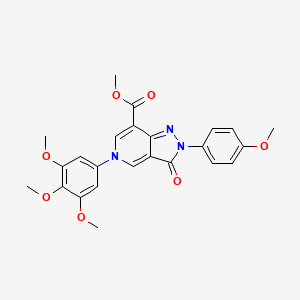molecular formula C24H23N3O7 B11175916 methyl 2-(4-methoxyphenyl)-3-oxo-5-(3,4,5-trimethoxyphenyl)-3,5-dihydro-2H-pyrazolo[4,3-c]pyridine-7-carboxylate 