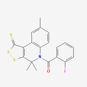 molecular formula C20H16INOS3 B11175926 (2-iodophenyl)(4,4,8-trimethyl-1-thioxo-1,4-dihydro-5H-[1,2]dithiolo[3,4-c]quinolin-5-yl)methanone 