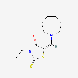 molecular formula C12H18N2OS2 B11176048 5-(1-Azepanylmethylidene)-3-ethyl-2-thioxo-1,3-thiazolidin-4-one 